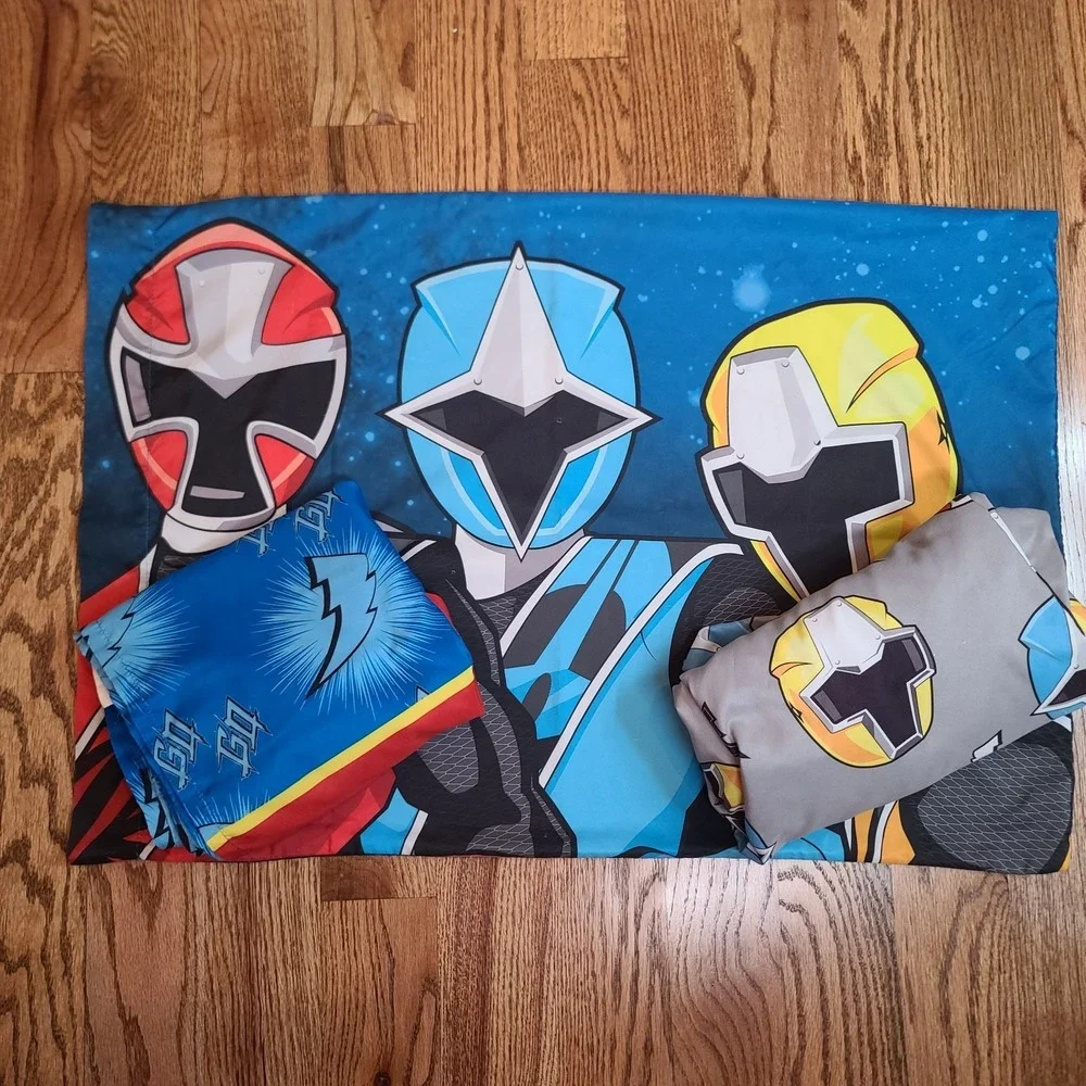 2017 Power Rangers Ninja Steel Twin Sheet Set 3 Pc Flat‎ Fitted Pillowcase